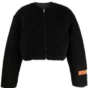 Heron Preston fleece-texture zip-up jacket Size S